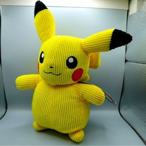 Nintendo Jazwares Pokemon Pikachu Corduroy Plush New With Original Tag